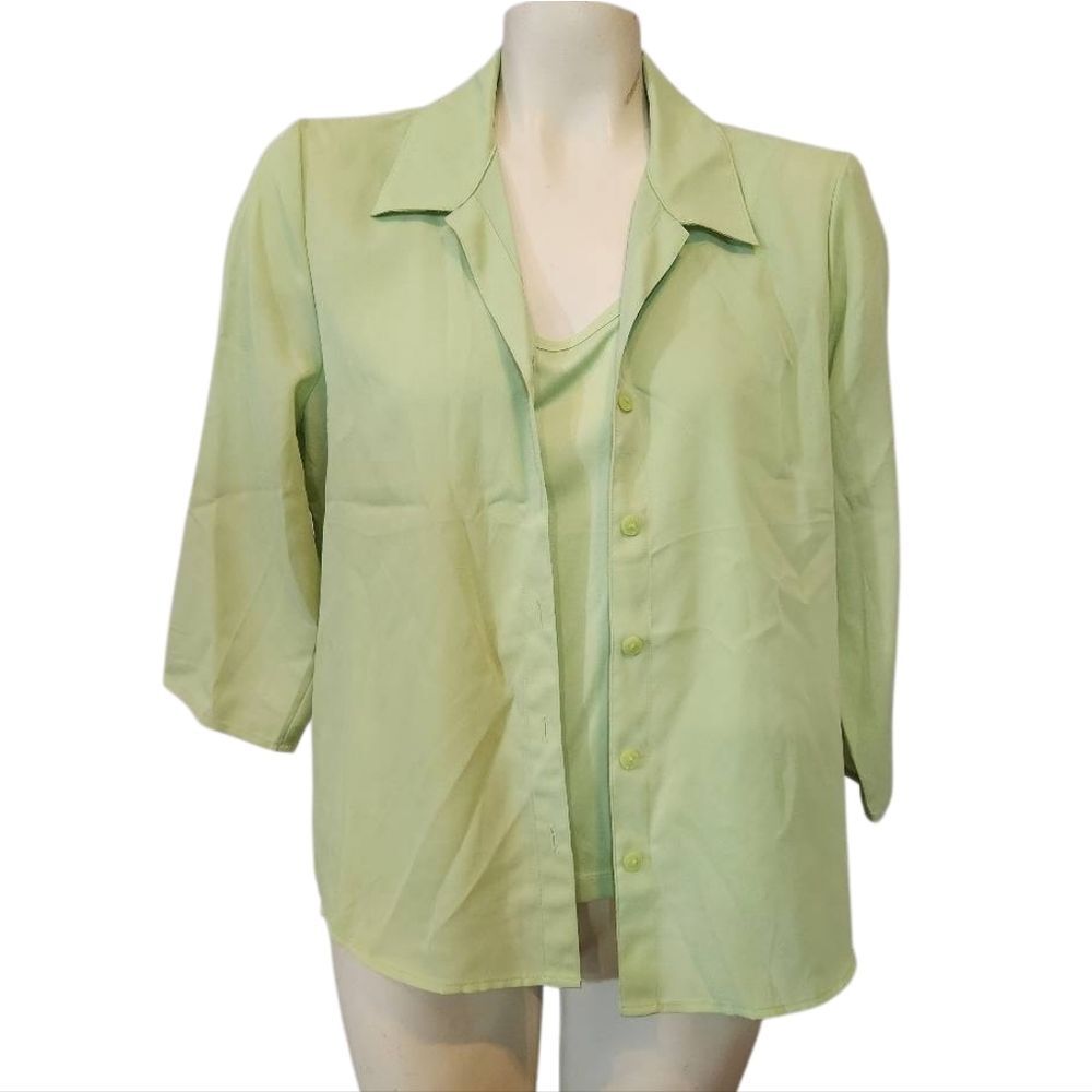 Cato Pale Green Tank & Sheer Overshirt Size Medium